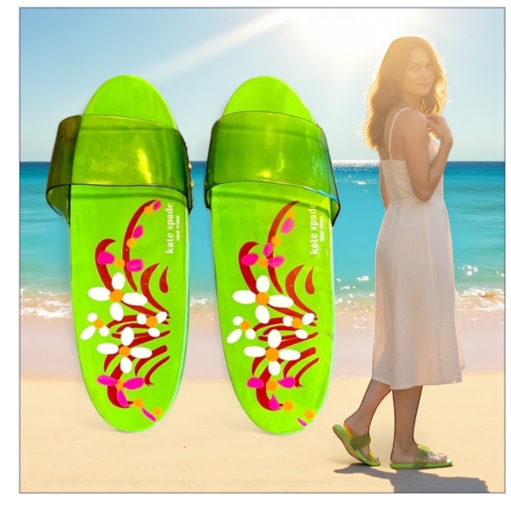 Kate Spade Wooden Green Slides